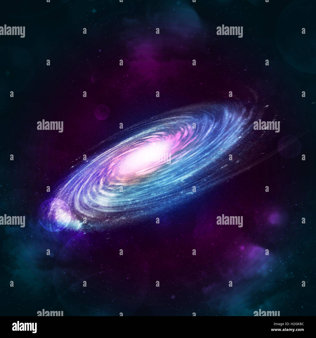 Illustration of a spiral galaxy Stock Photo - Alamy