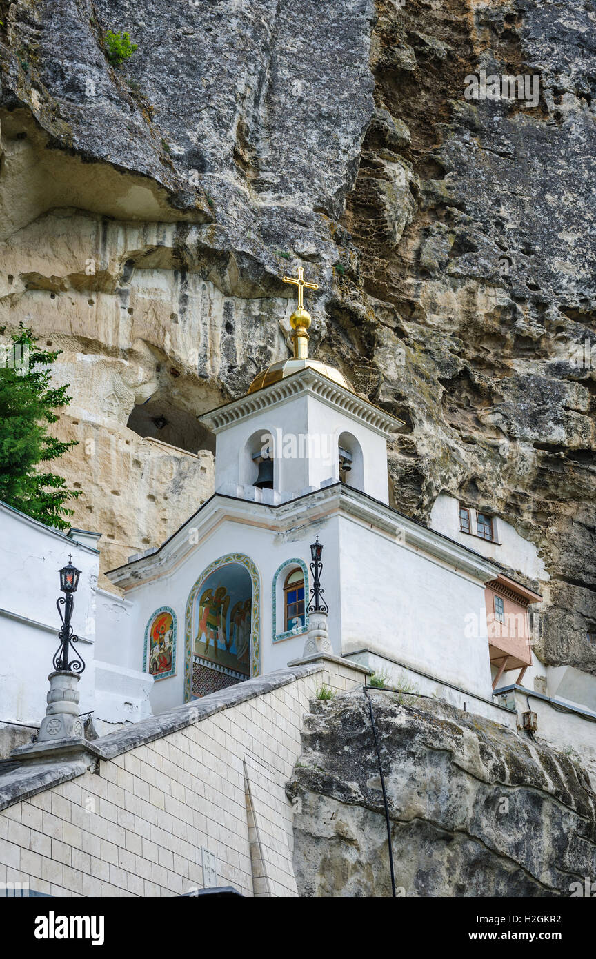 Uspensky cave monastery near Bakchisarai, Crimea Stock Photo
