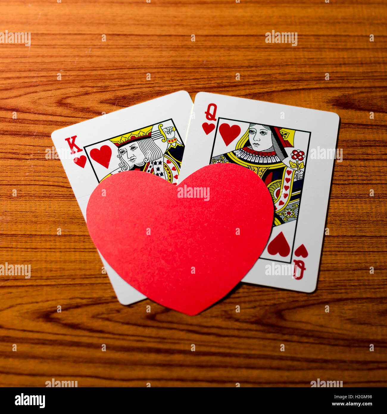 heart and king queen card Stock Photo Alamy