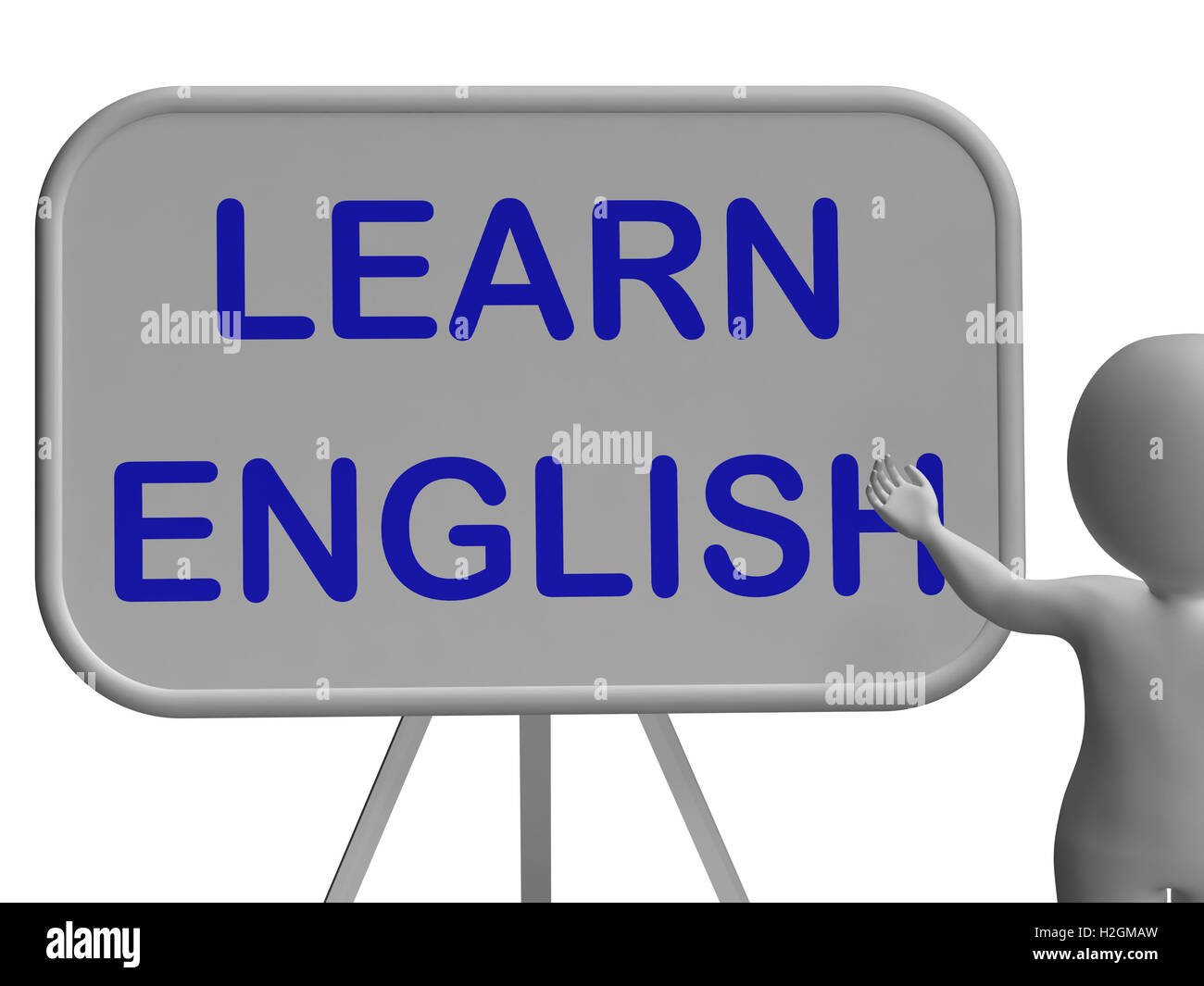 Learn English Whiteboard Means Language Learning And Esol Stock Photo