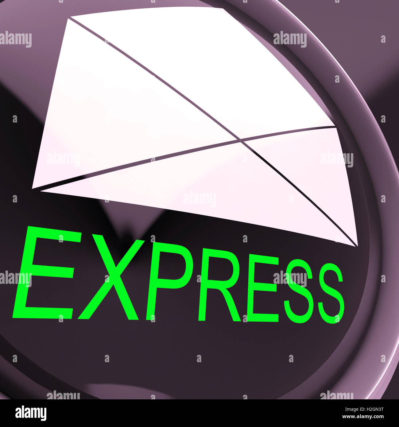 Express Envelope Means Fast And Priority Post Stock Photo