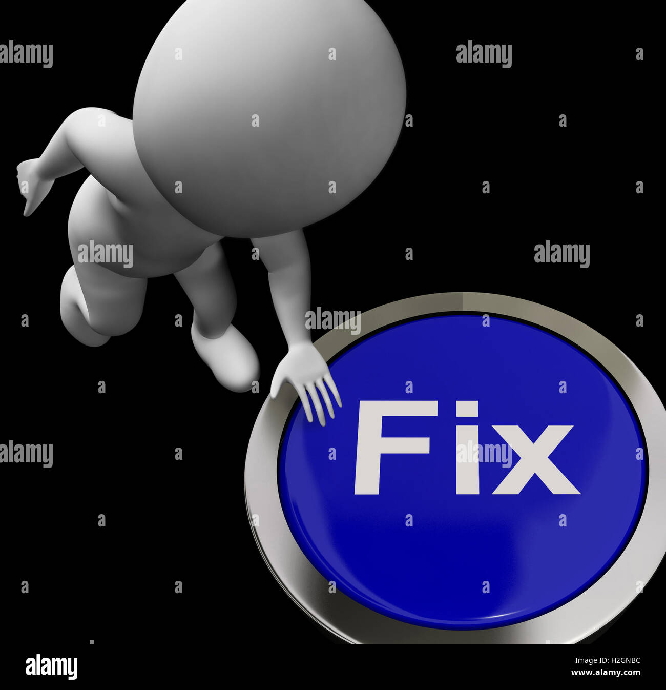 Fix Button Means Repair Mend Or Restore Stock Photo
