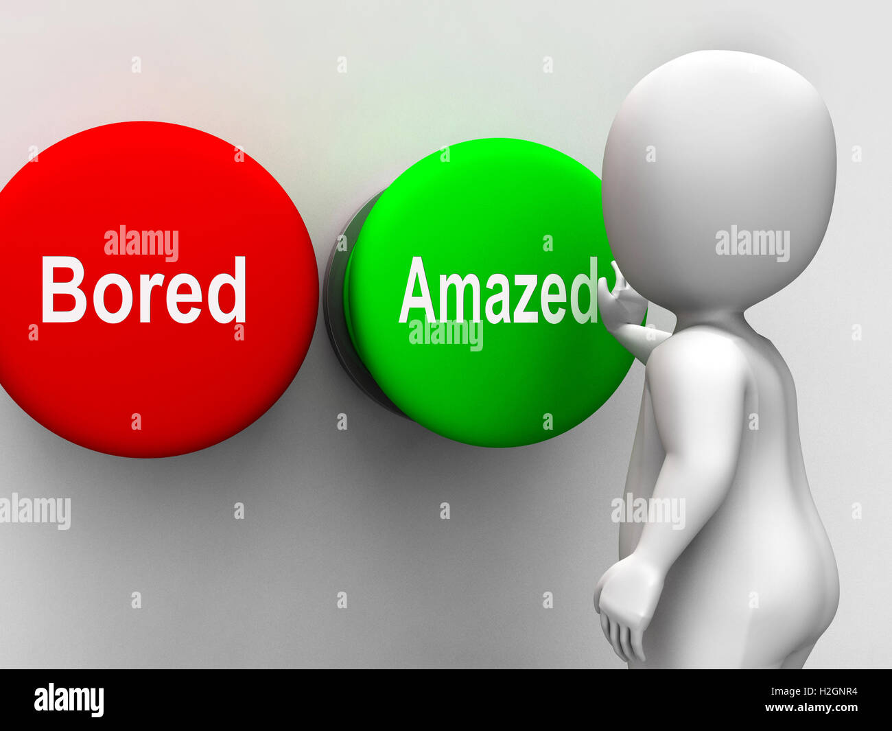 Bored Amazed Buttons Shows Surprised Or Tedious Reaction Stock Photo ...