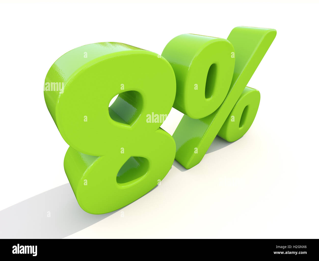 8% percentage rate icon on a white background Stock Photo - Alamy