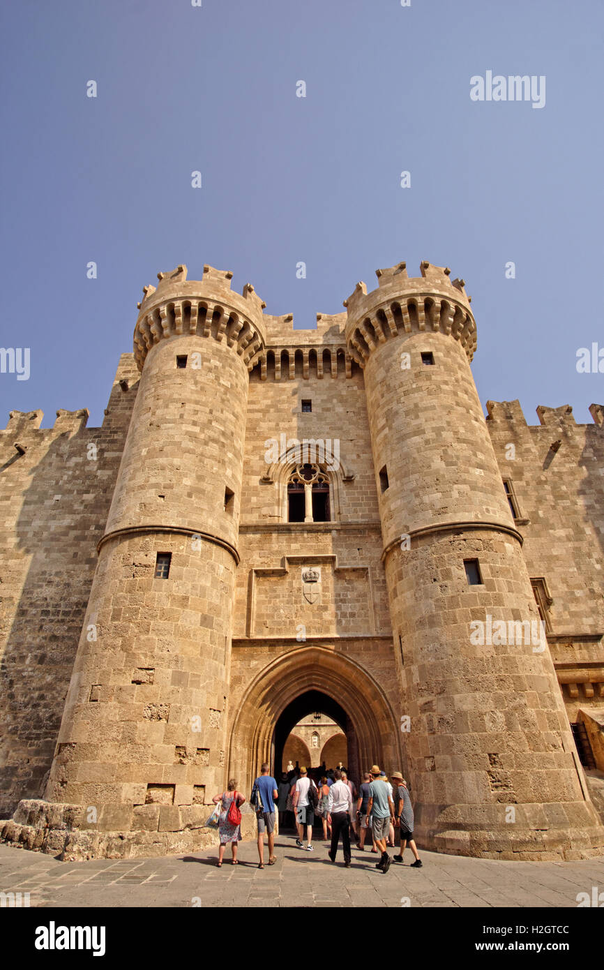 Sightseeing Of Rhodes. Grand masters Palace in Rhodes old town, Rhodes  island, Dodecanese Islands, Greece Stock Photo