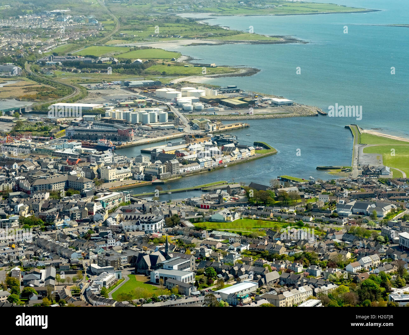 Galway harbour, docks, Galway, County Clare, Ireland Stock Photo