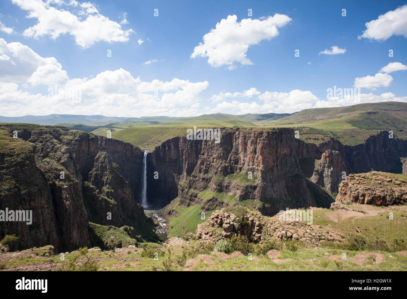 Waterfall, Maletsunyane Falls, near Semonkong, Lesotho Stock Photo