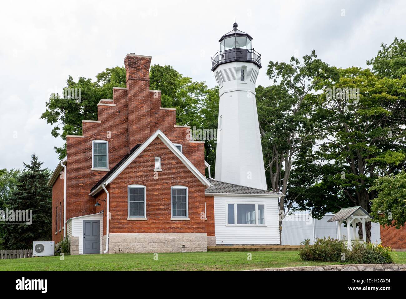 Port Sanilac lighthouse, Michigan, USA, Aug. 17, 2016. usage