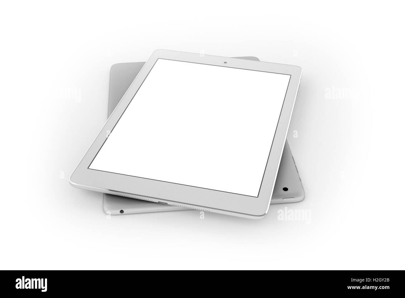 White tablets on white background - mock up Stock Photo