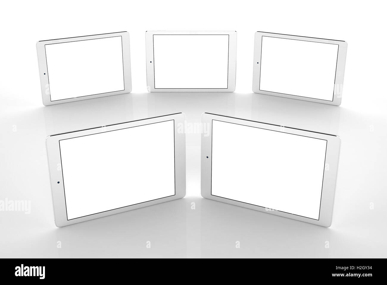 White tablets on white background - mock up Stock Photo