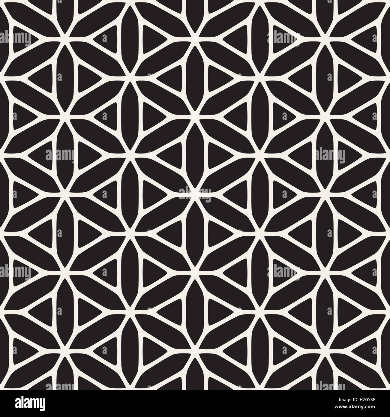 Vector Seamless Black And White Ethnic Geometry Pattern Stock Vector ...