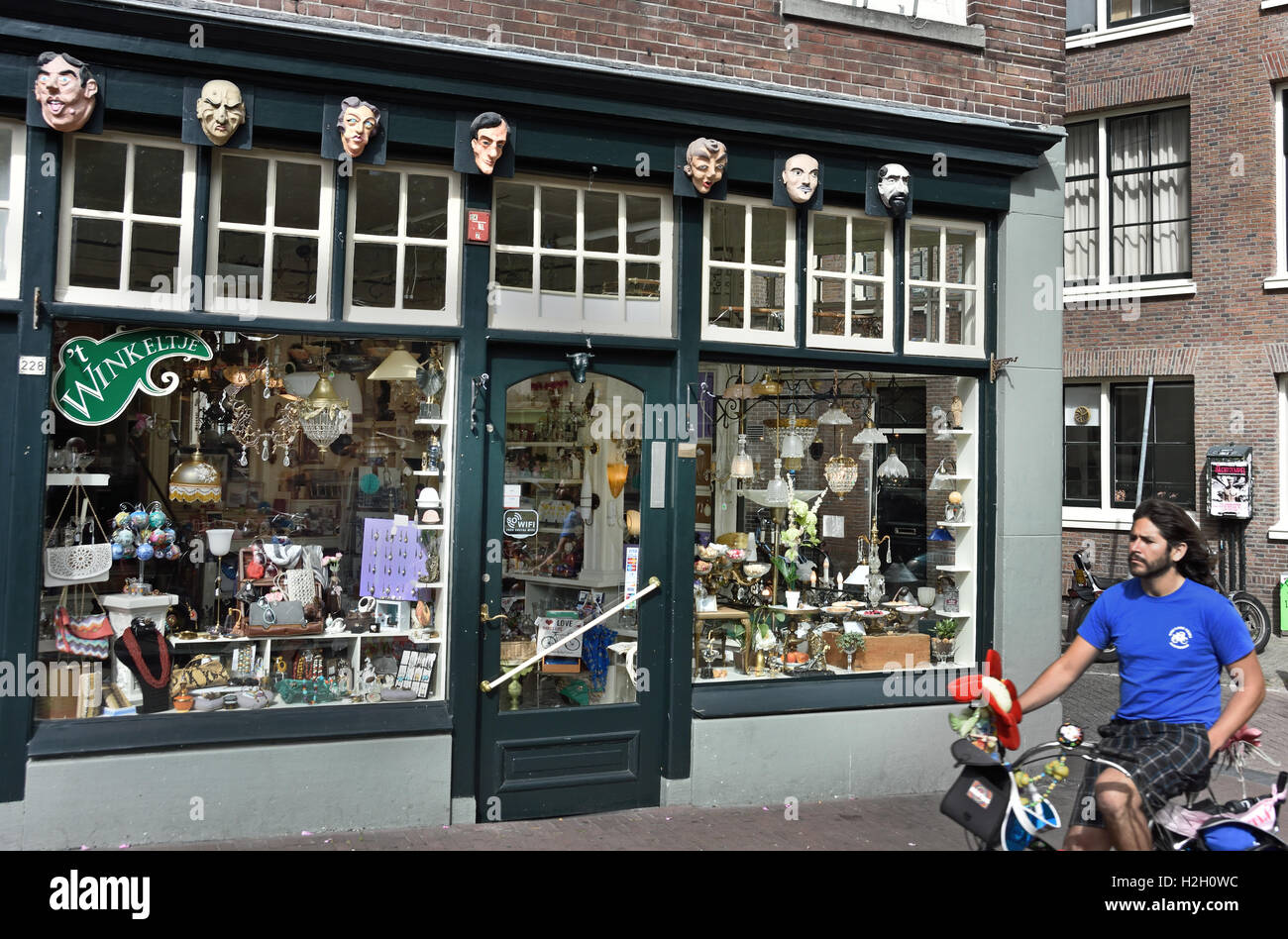 Flea market antique shop Prinsengracht Jordaan Amsterdam Netherlands Stock Photo