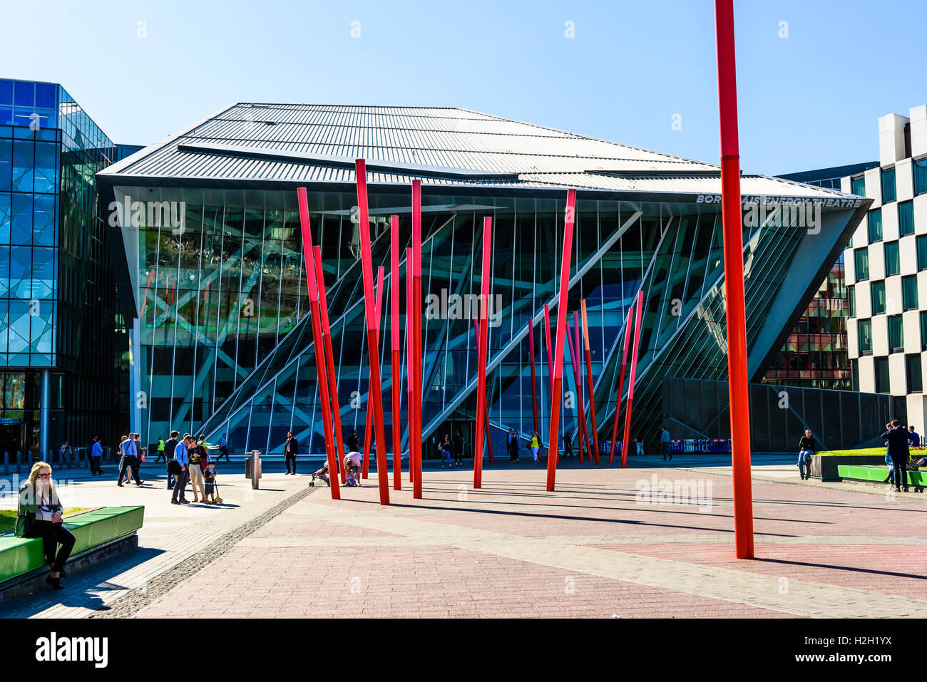 Grand Canal Square and the Bord Gáis Energy Theatre Dublin Ireland Stock Photo