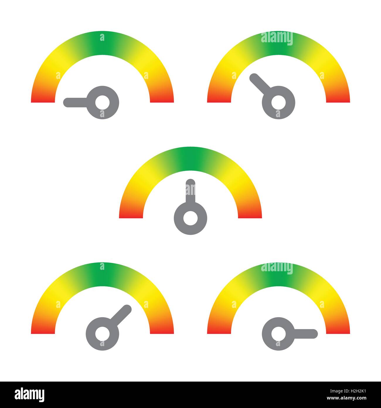 [EPS10] meter signs infographic gauge element from red to green to red