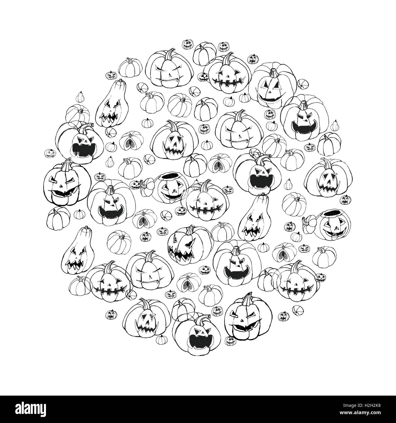 Halloween illustration with pumpkins Stock Vector Image & Art - Alamy