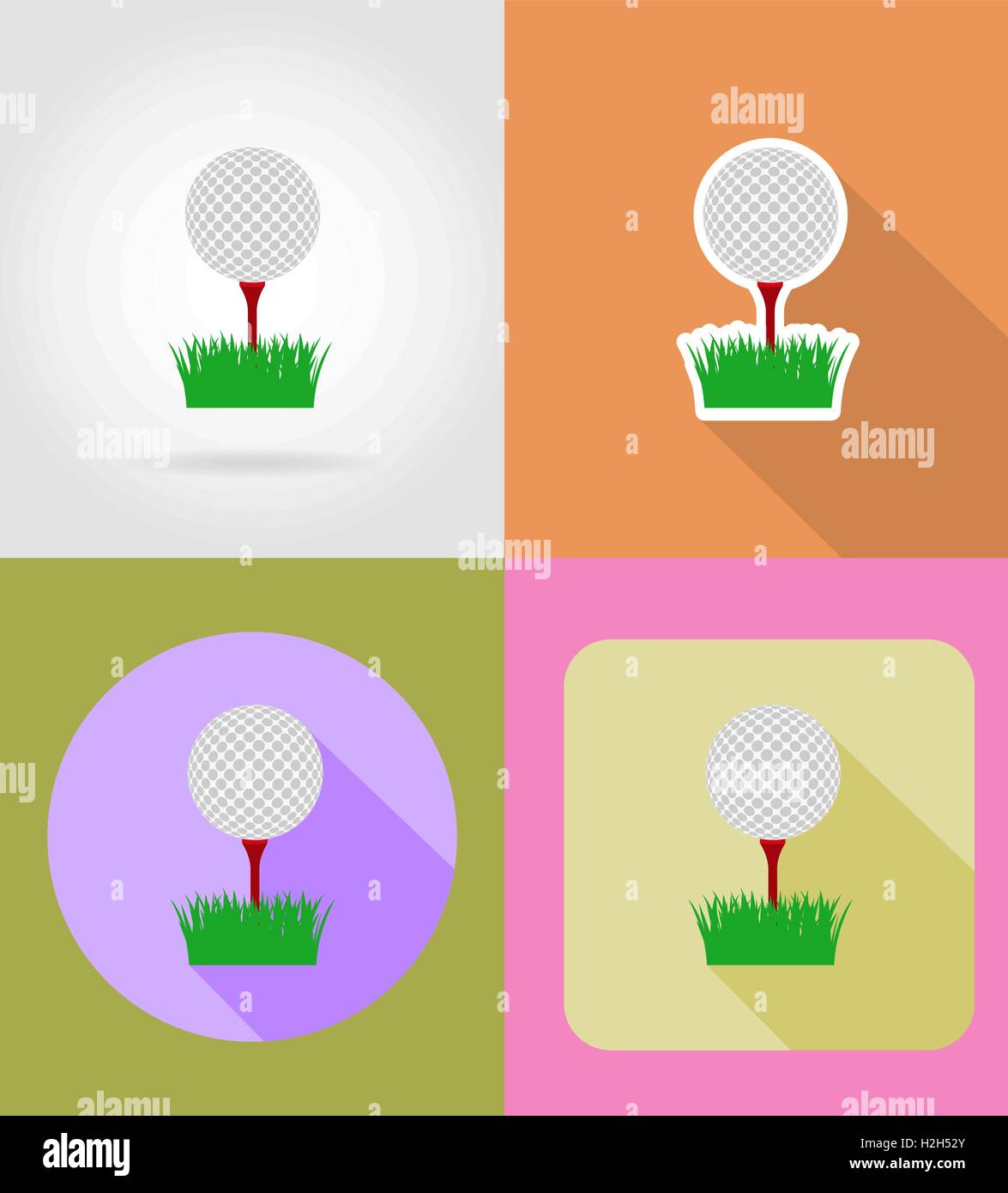 golf ball flat icons vector illustration isolated on background Stock ...