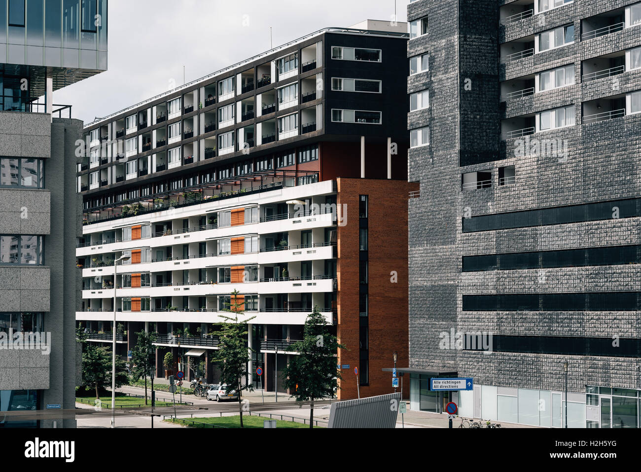 Modern apartment buildings. Cityscape of Rotterdam, Netherlands Stock