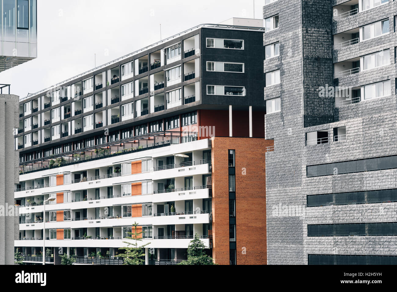 Modern apartment buildings. Cityscape of Rotterdam, Netherlands Stock