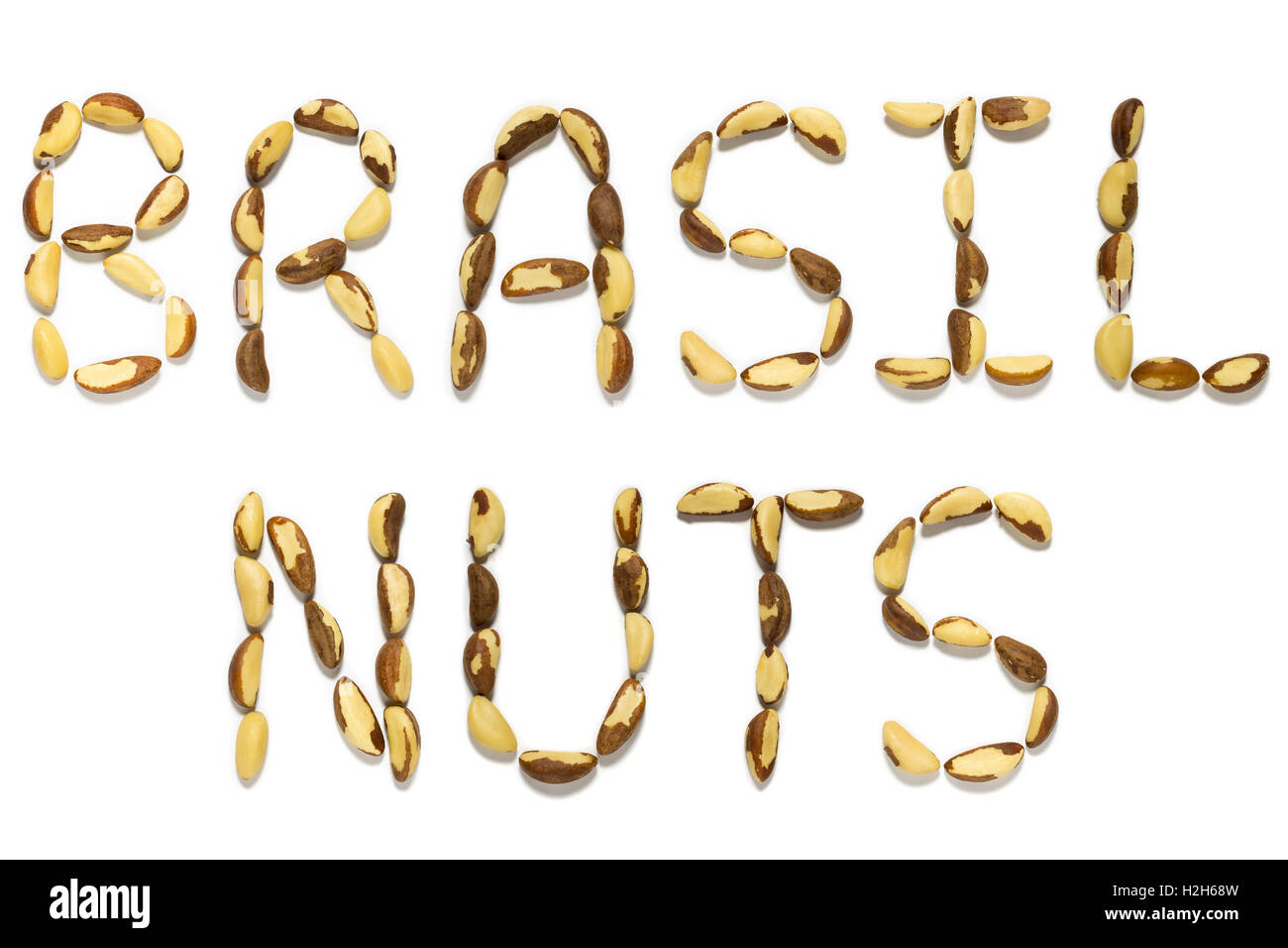 Brazil nuts shaping the name of the natural antioxidant from rain