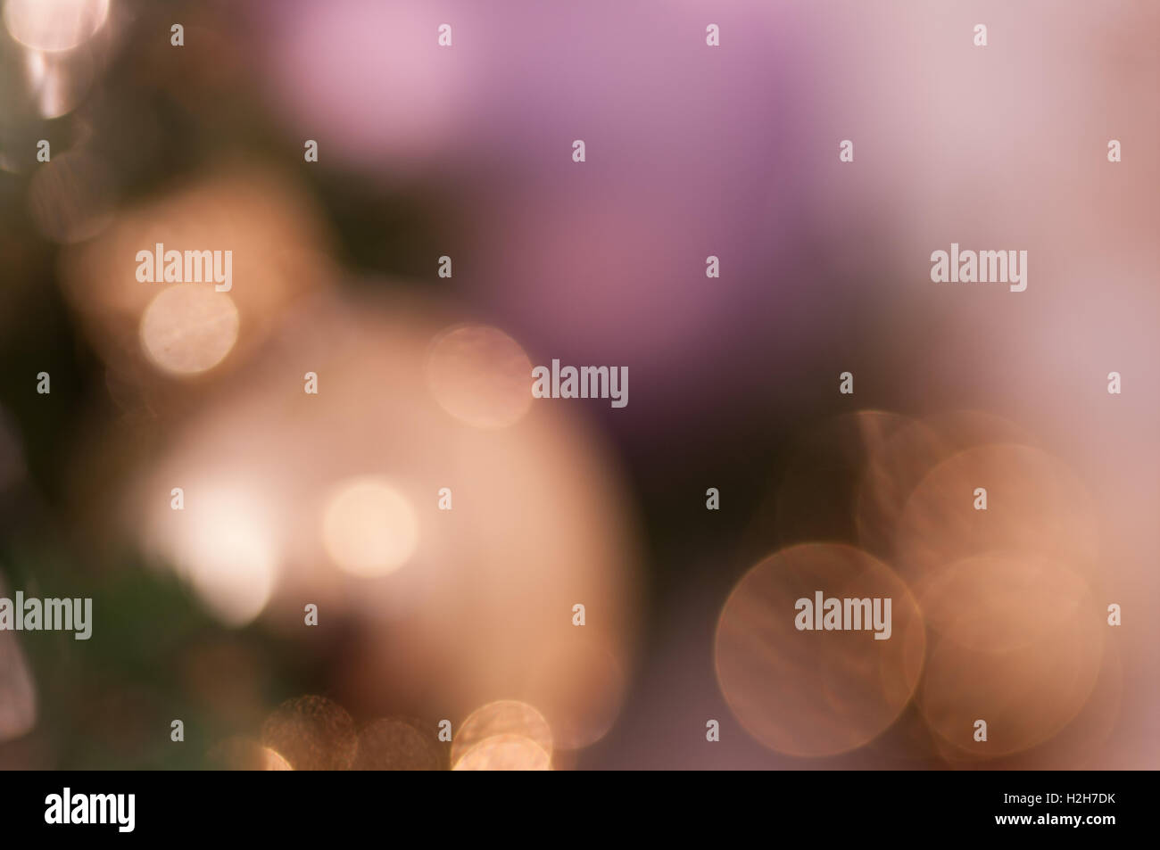 Christmas background of baubles and lights. Stock Photo