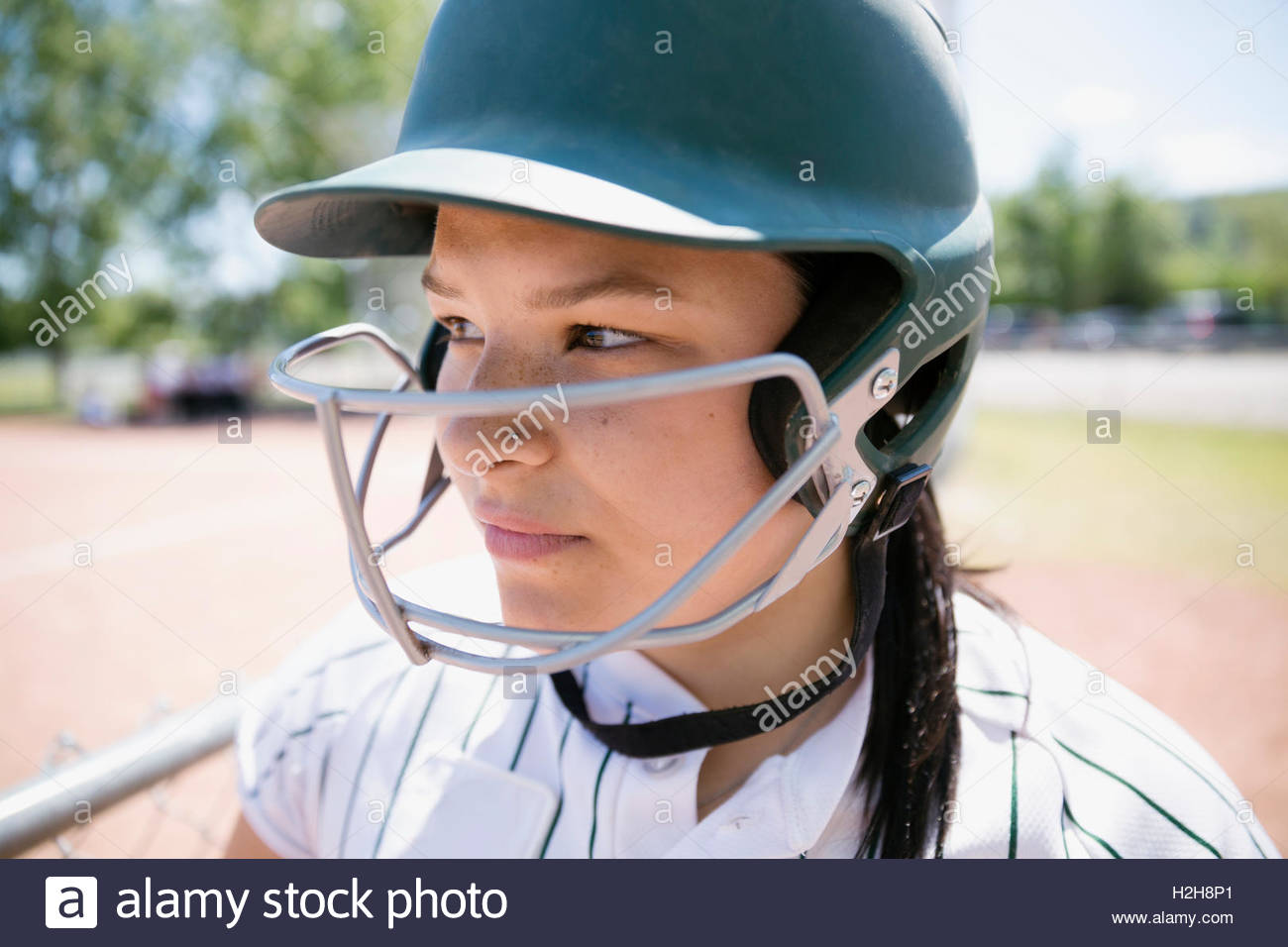 Baseball Player Wearing Batting Helmet Hi Res Stock Photography And