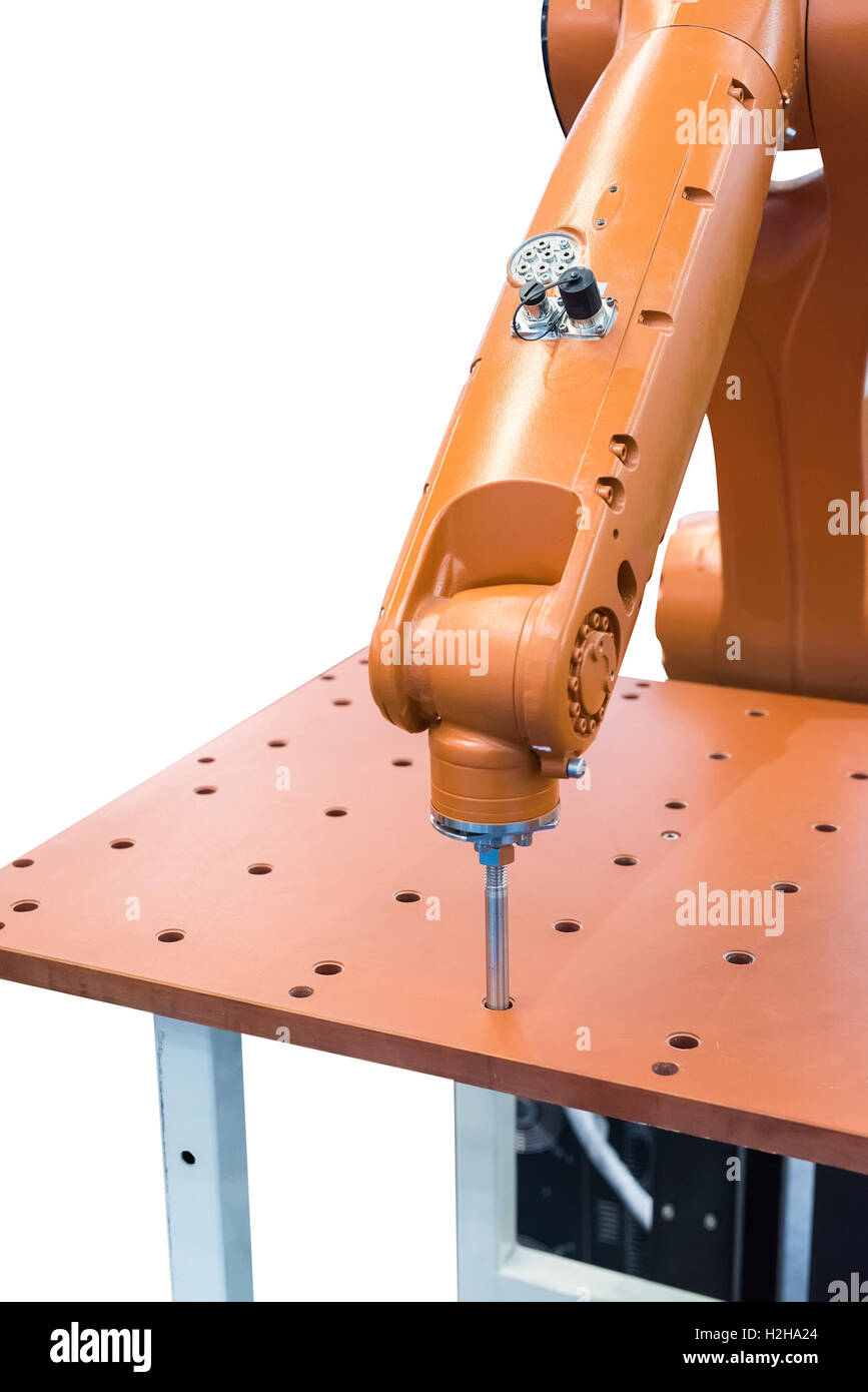 Robotic arm at production line in factory Stock Photo - Alamy