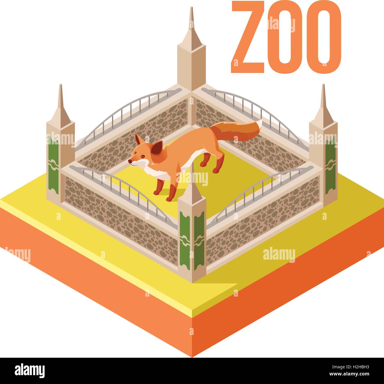 Zoo Fox isometric icon Stock Vector Image & Art - Alamy