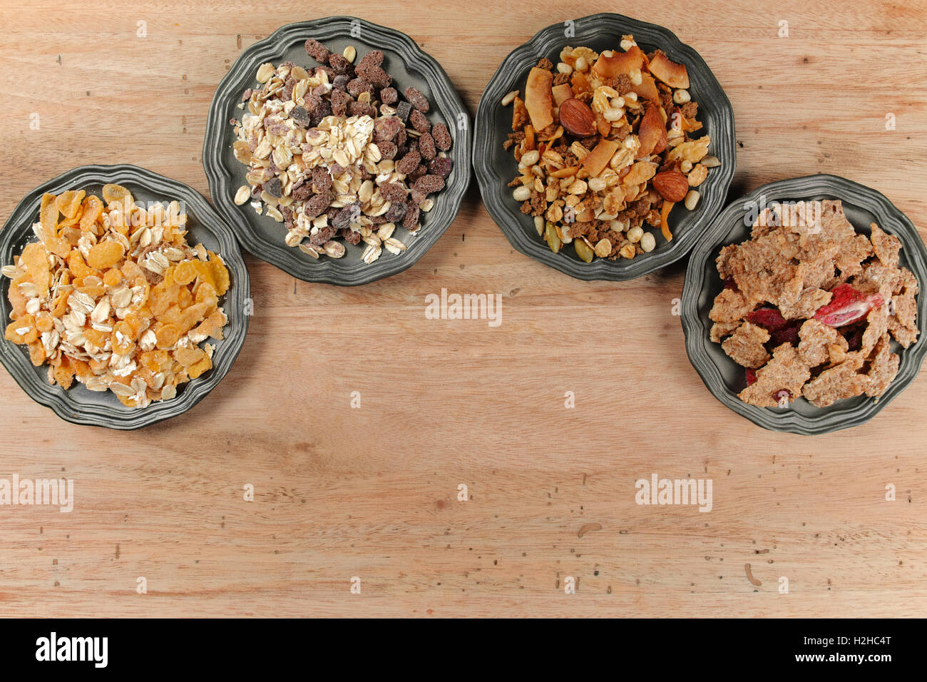 Delicious mix granola muesli cereal with fruits and nuts, healthy eating concept Stock Photo