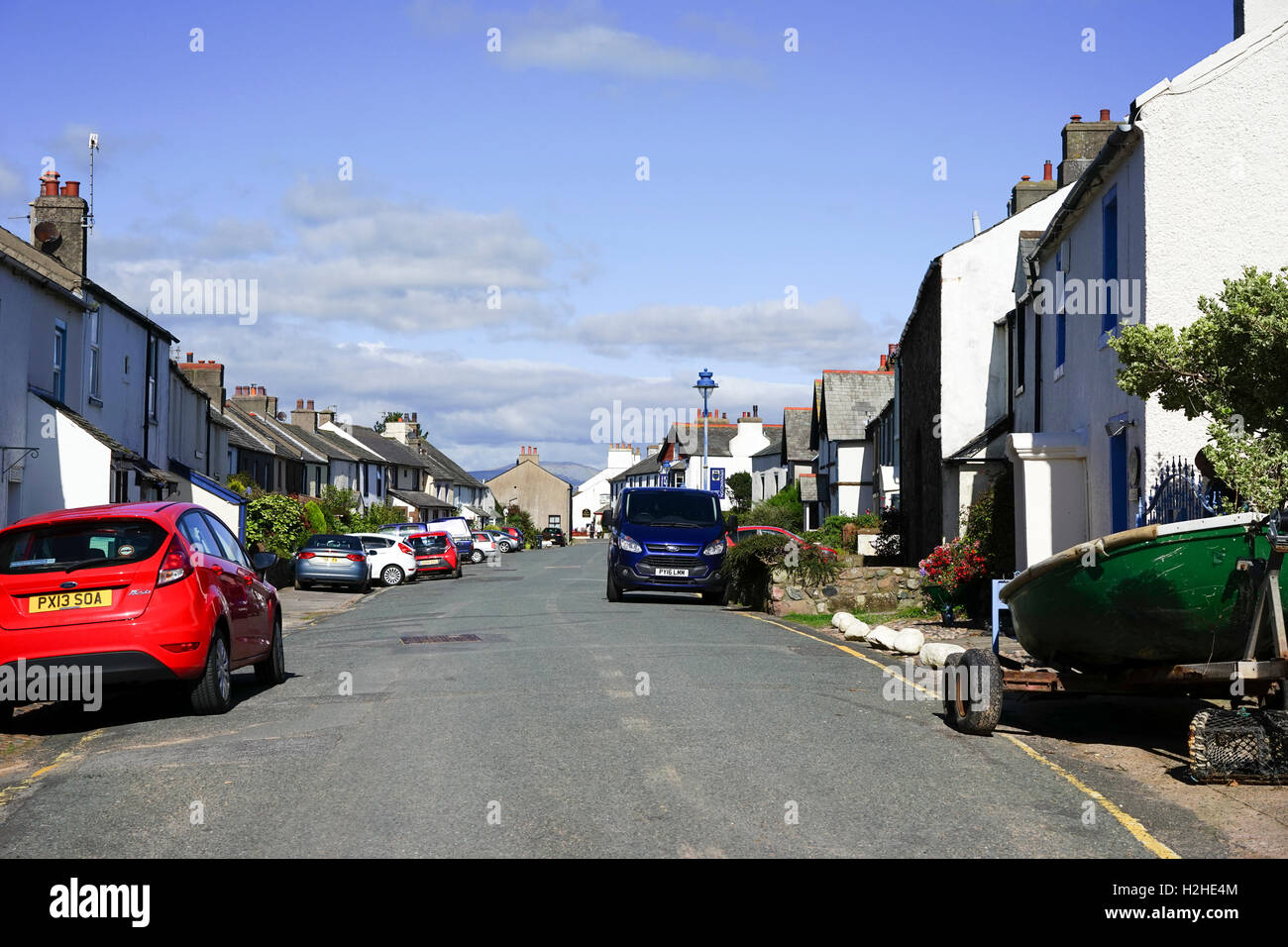 The main street in Ravenglass, Cumbria, England, UK. Stock Photo