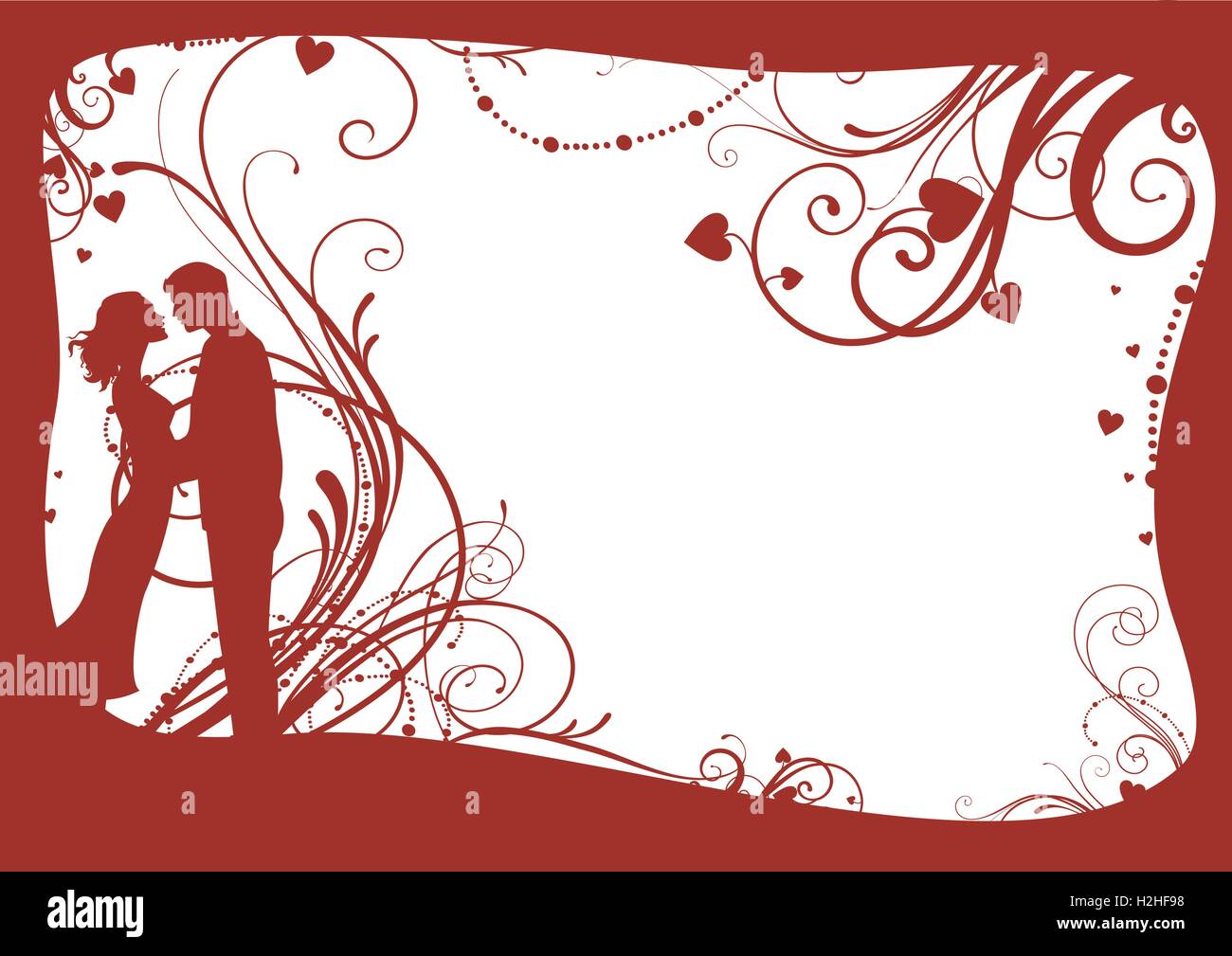 Valentines frame with couple Stock Vector