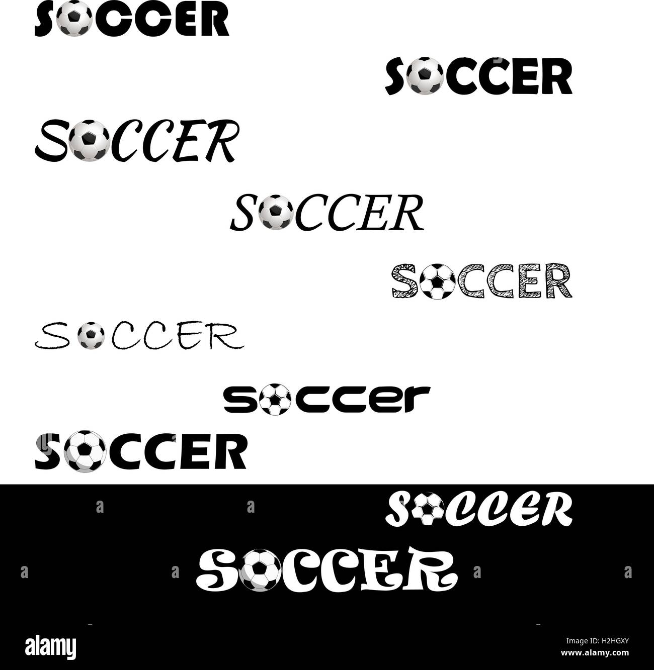 Soccer text for logo the team and the cup Stock Vector