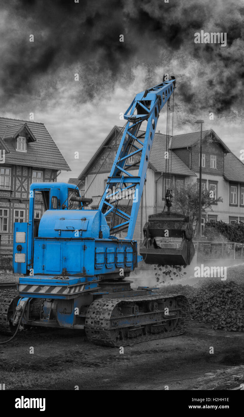 crane for coal loading steam locomotive in wernigerode germany Stock Photo