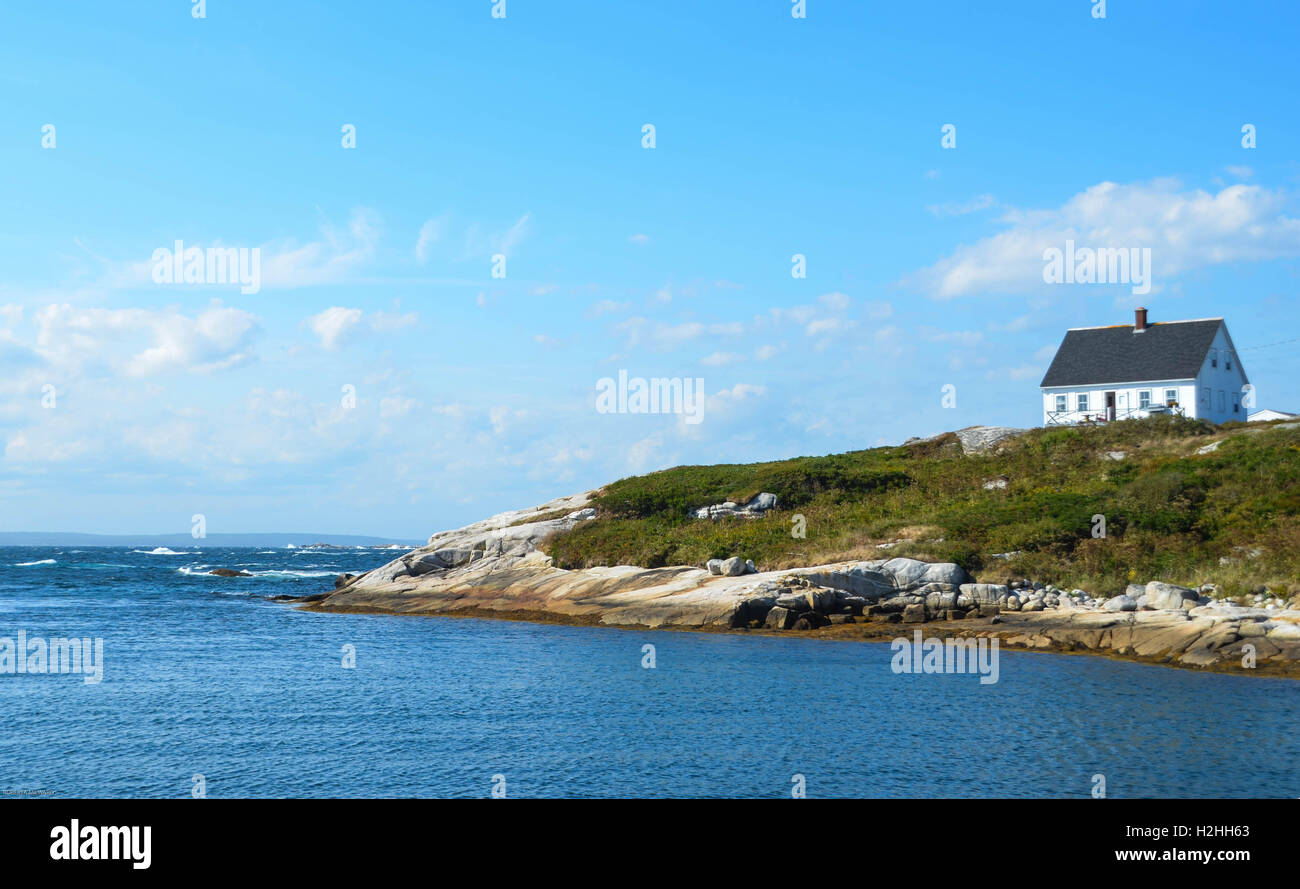 Peggy's Cove Nova Scotia Canada white house on cliff Stock Photo Alamy