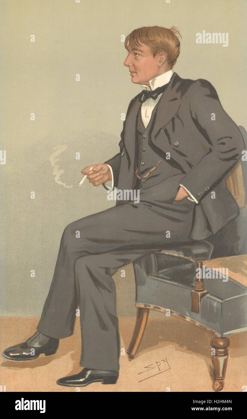 SPY CARTOON. Alfred Harmsworth, Visc Northcliffe. Publishing. Daily Mail. 1895 Stock Photo