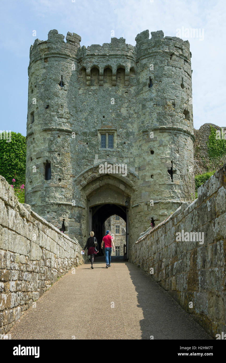 England, Hampshire, Isle of Wight, Carisbrooke castle entrance Stock