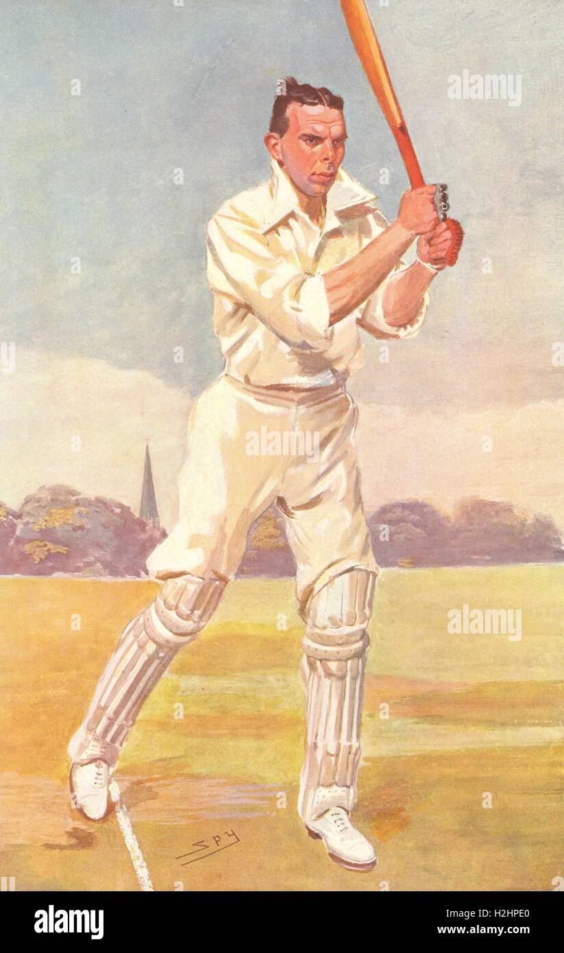 SPY CARTOON. Rev Frank Hay Gillingham 'Cricketing Chr..'. Cricket. Batsman. 1906 Stock Photo