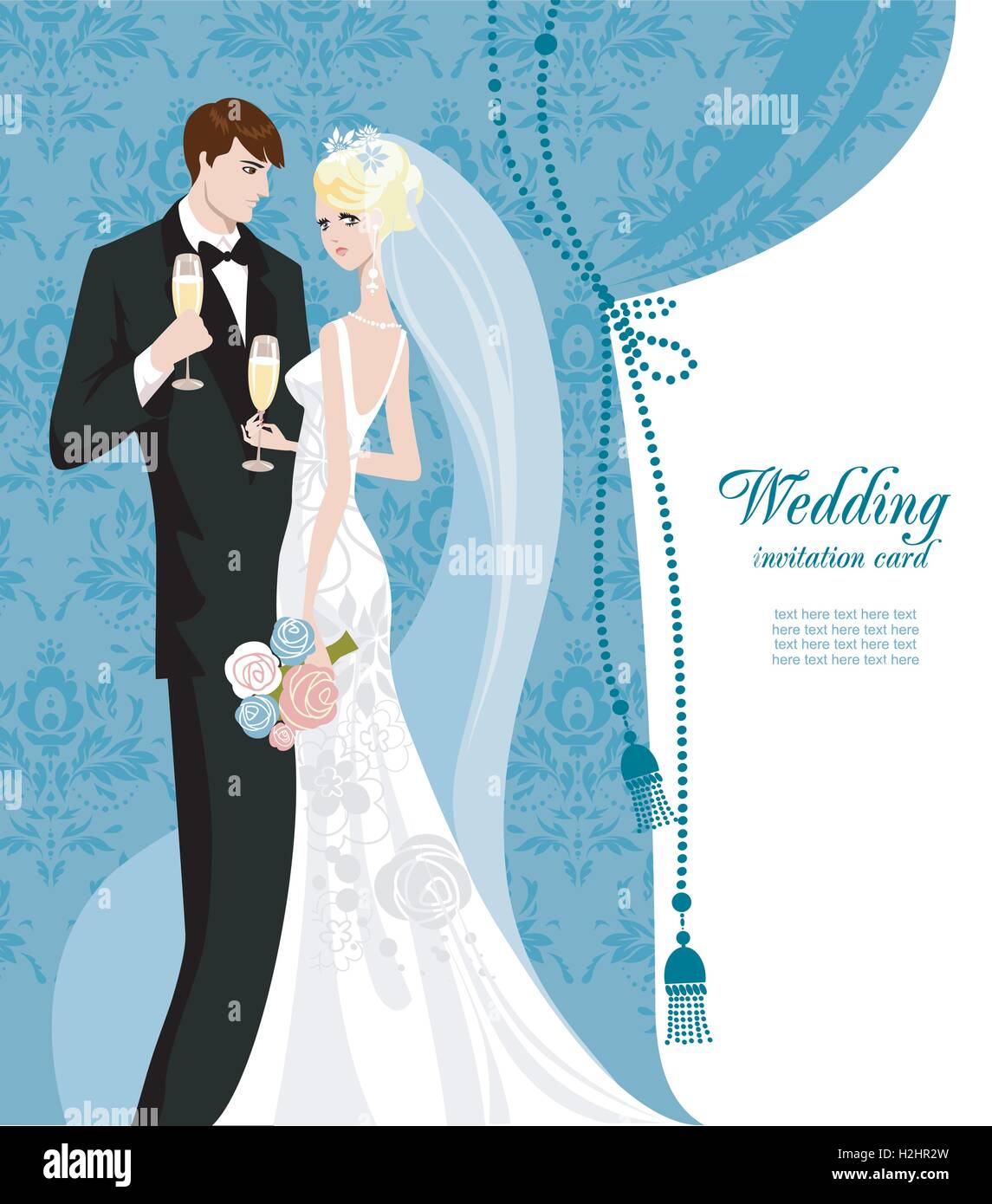 Victorian wedding dress illustration Stock Vector Images - Alamy