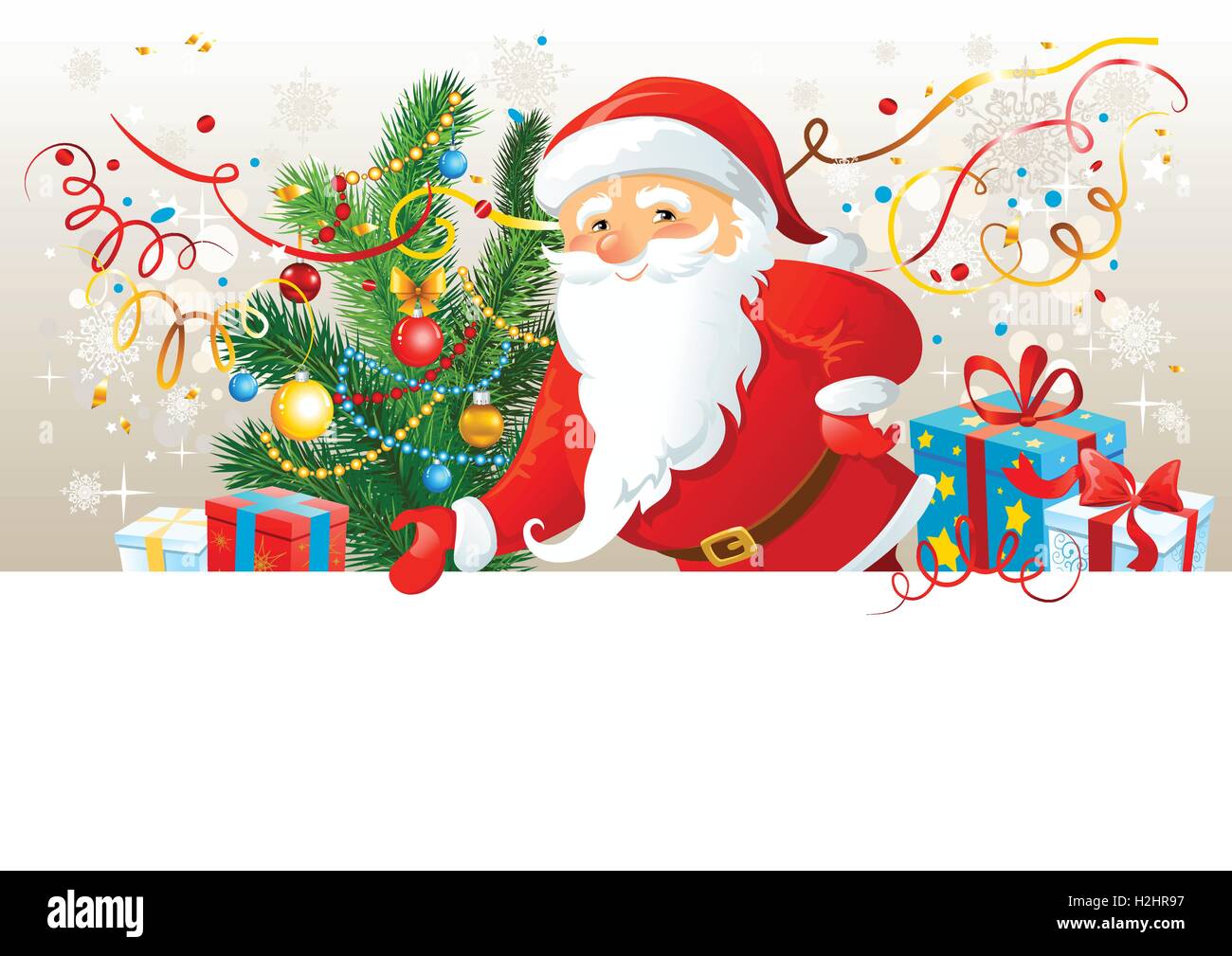 Santa Claus with blank board Stock Vector Image & Art - Alamy