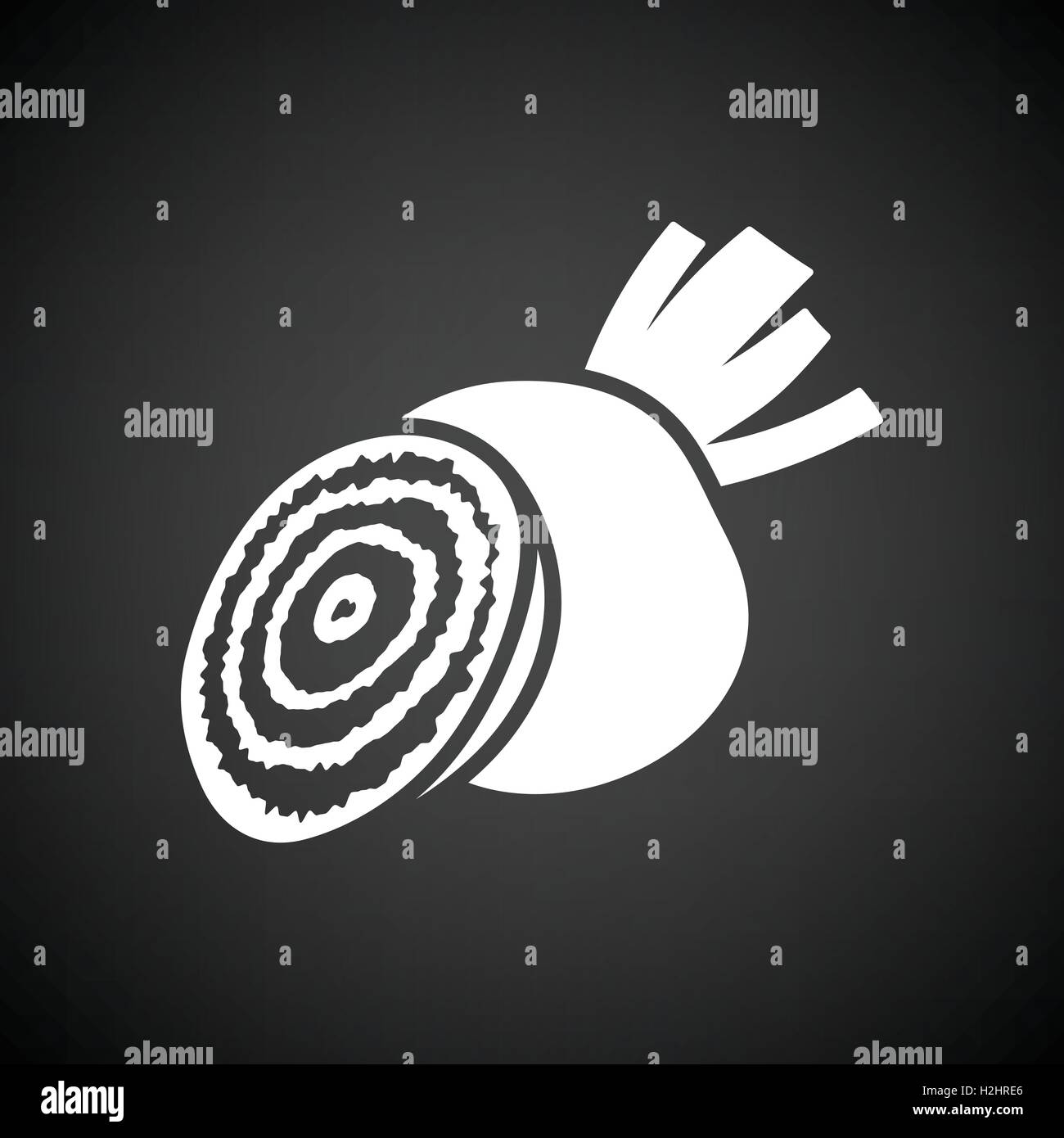 Beetroot icon. Black background with white. Vector illustration Stock ...