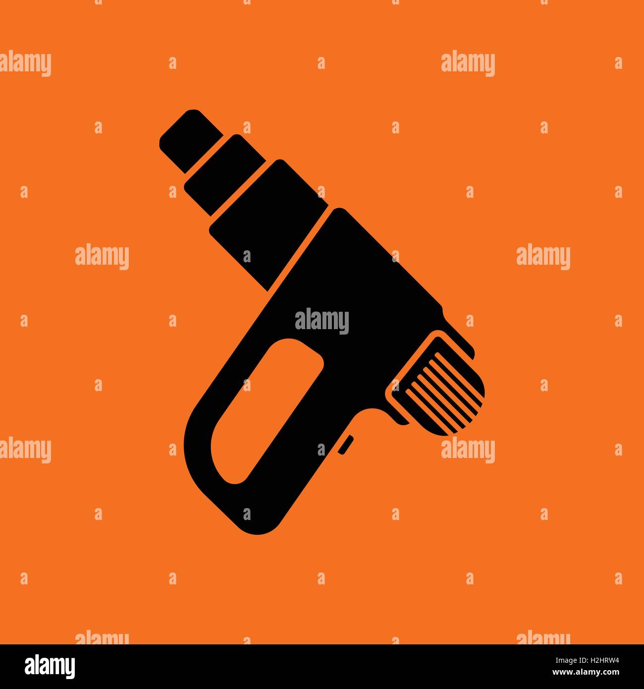 Electric industrial dryer icon. Orange background with black. Vector