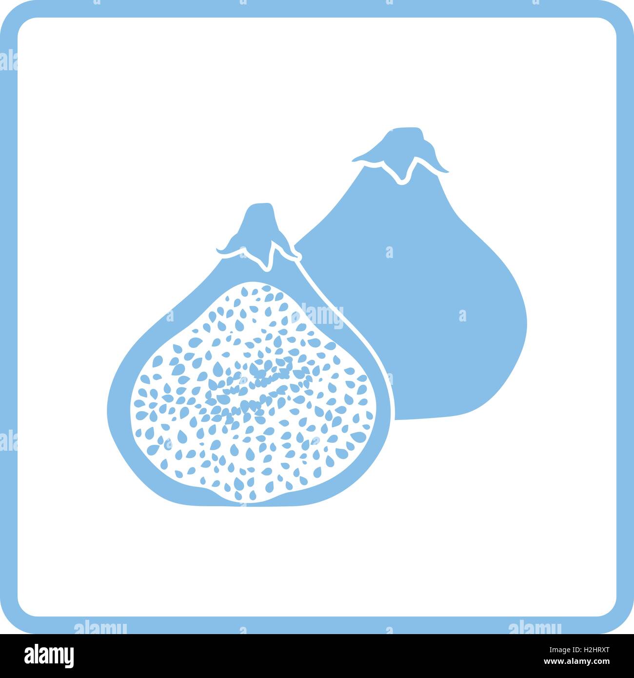 Fig fruit icon. Blue frame design. Vector illustration. Stock Vector