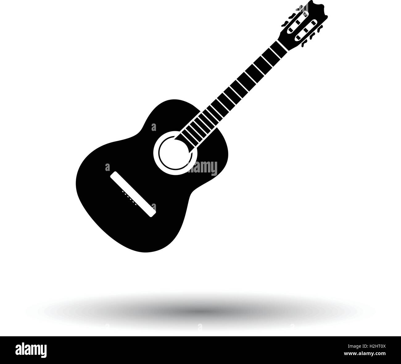 Acoustic guitar icon. White background with shadow design. Vector  illustration Stock Vector Image & Art - Alamy