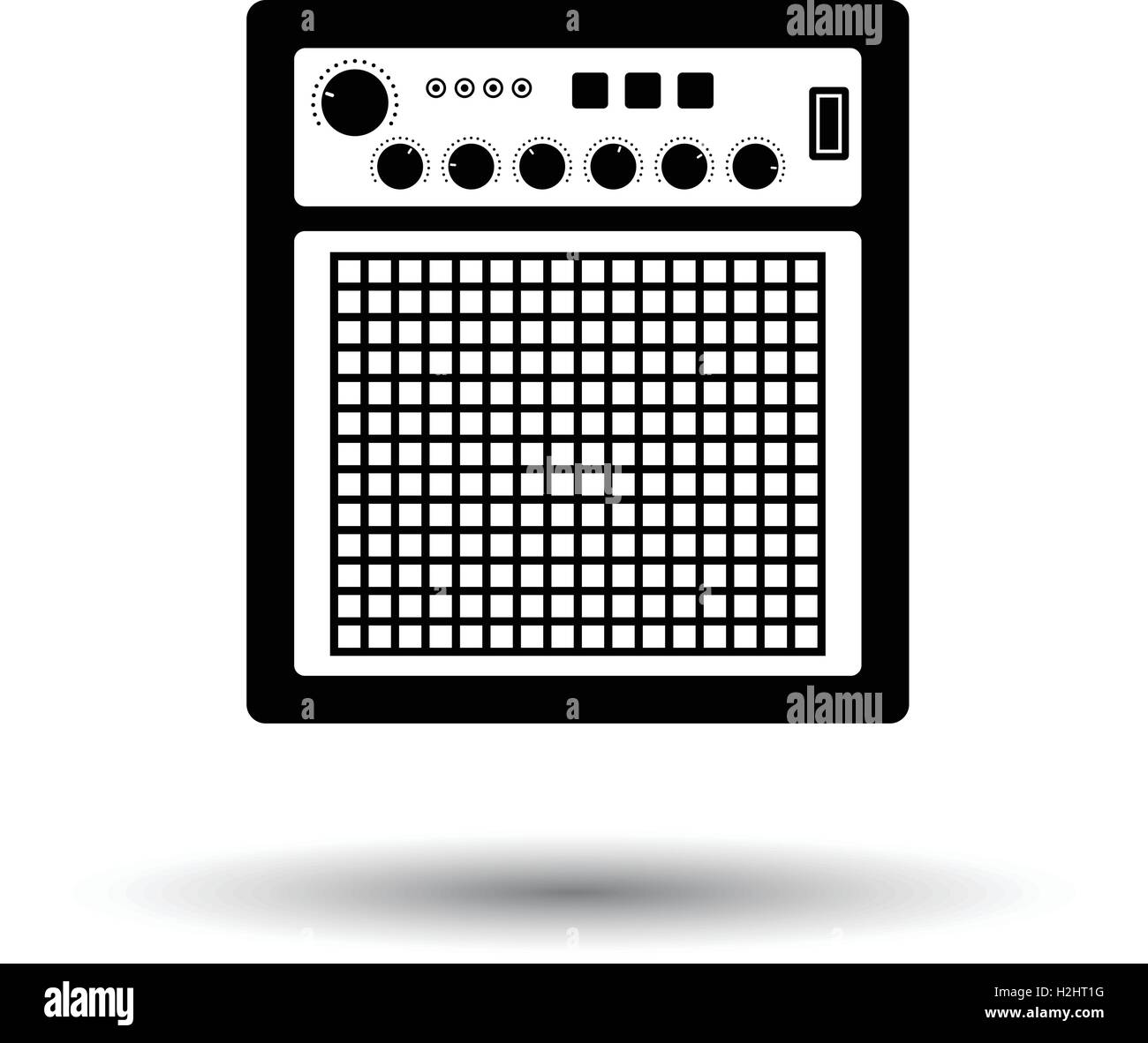 Audio monitor icon. White background with shadow design. Vector ...