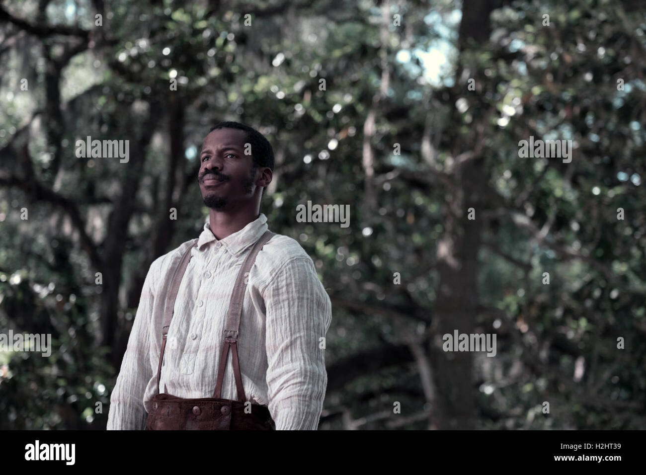 The Birth of a Nation is a 2016 American period drama film about Nat Turner, the slave who led a slave rebellion in Southampton County, Virginia in 1831.   This photograph is for editorial use only and is the copyright of the film company and/or the photographer assigned by the film or production company and can only be reproduced by publications in conjunction with the promotion of the above Film. A Mandatory Credit to the film company is required. The Photographer should also be credited when known. Stock Photo