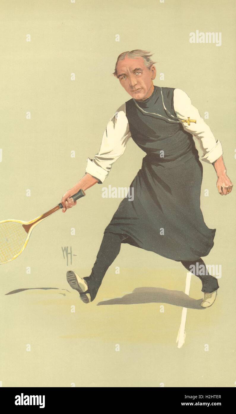 VANITY FAIR CARTOON. Arthur Winnington Ingram, Bishop of London. Tennis. 1912 Stock Photo