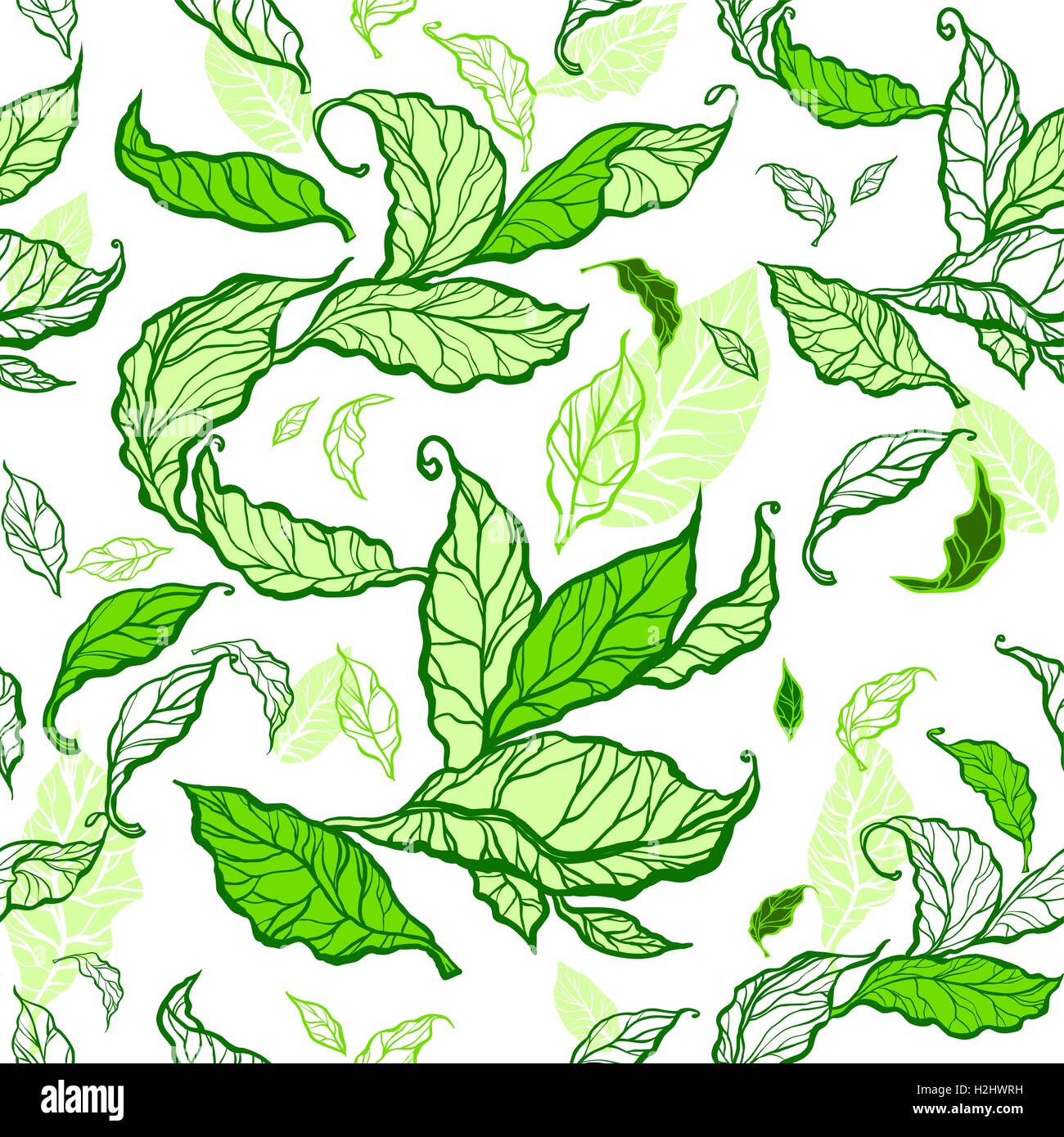 Green leaves seamless Stock Vector Image & Art - Alamy