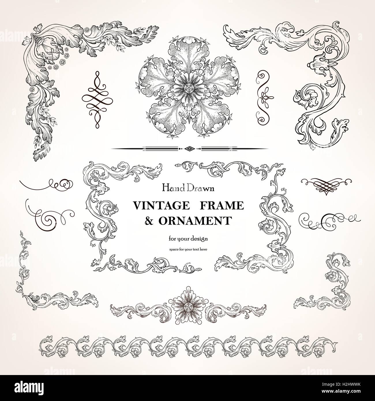 Set of vintage design elements Stock Vector Image & Art - Alamy