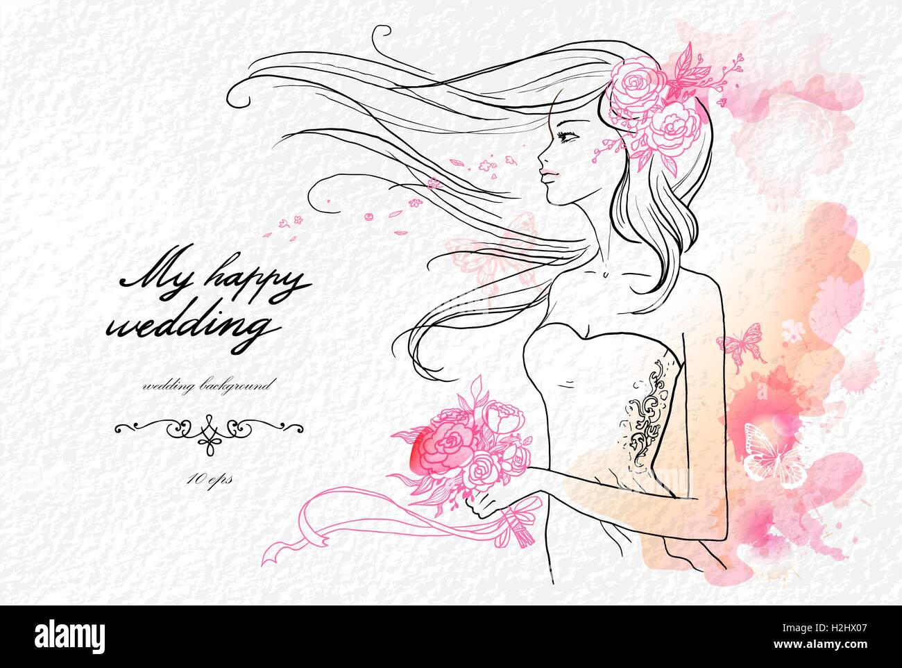 Wedding watercolor background Stock Vector Image & Art - Alamy