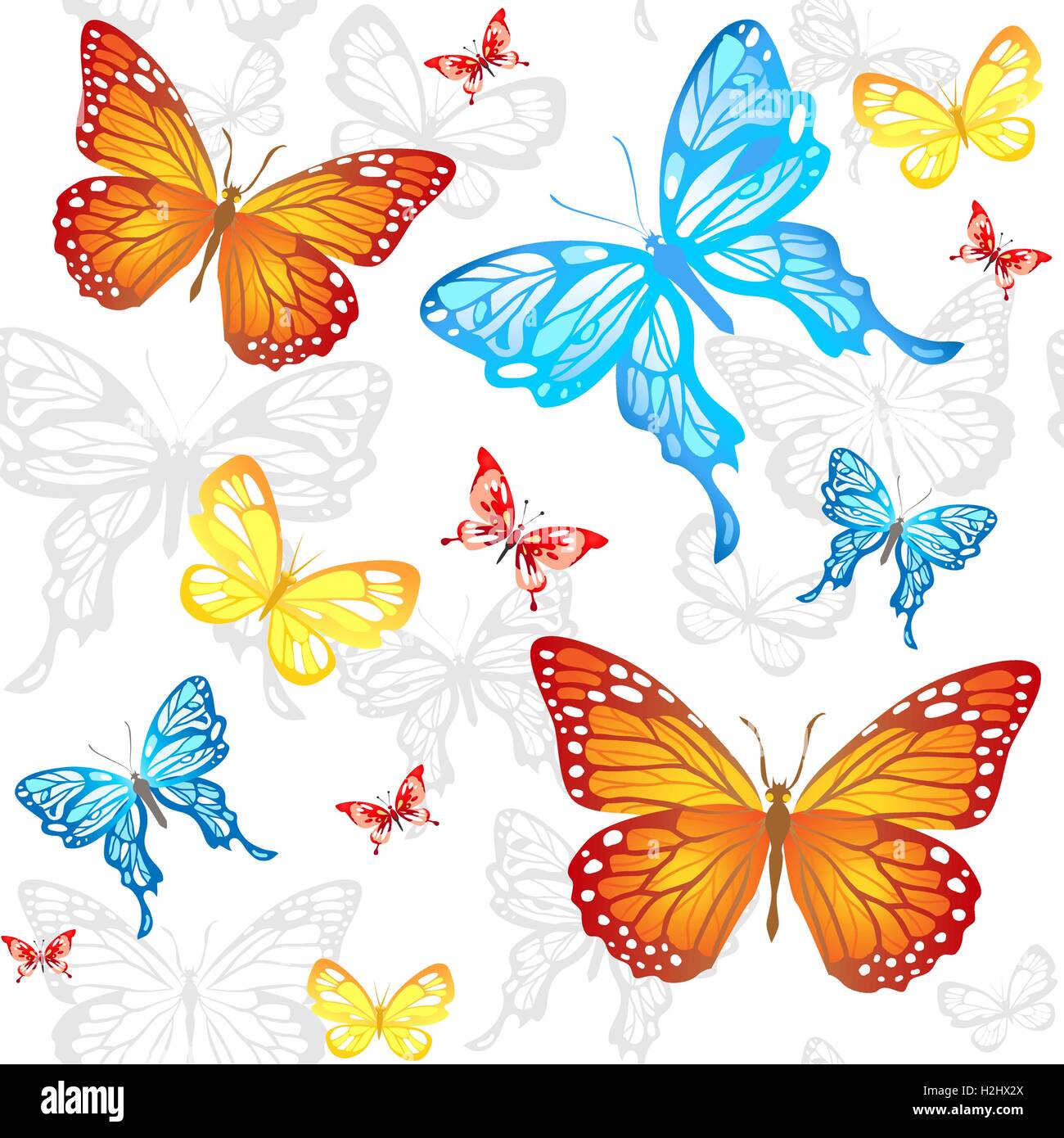 Butterflies seamless pattern Stock Vector Image Art Alamy