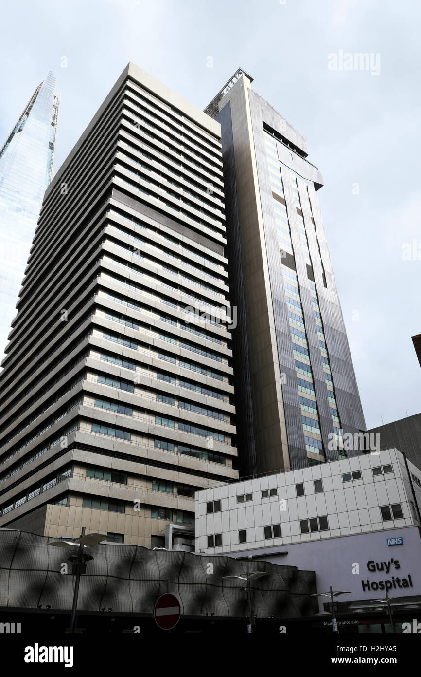 Vertical view of Guy's and St. Thomas's Hospital South London, England